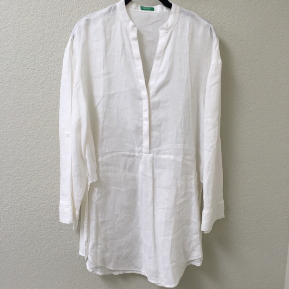 White Linen Blouse - Picture 3 of 6